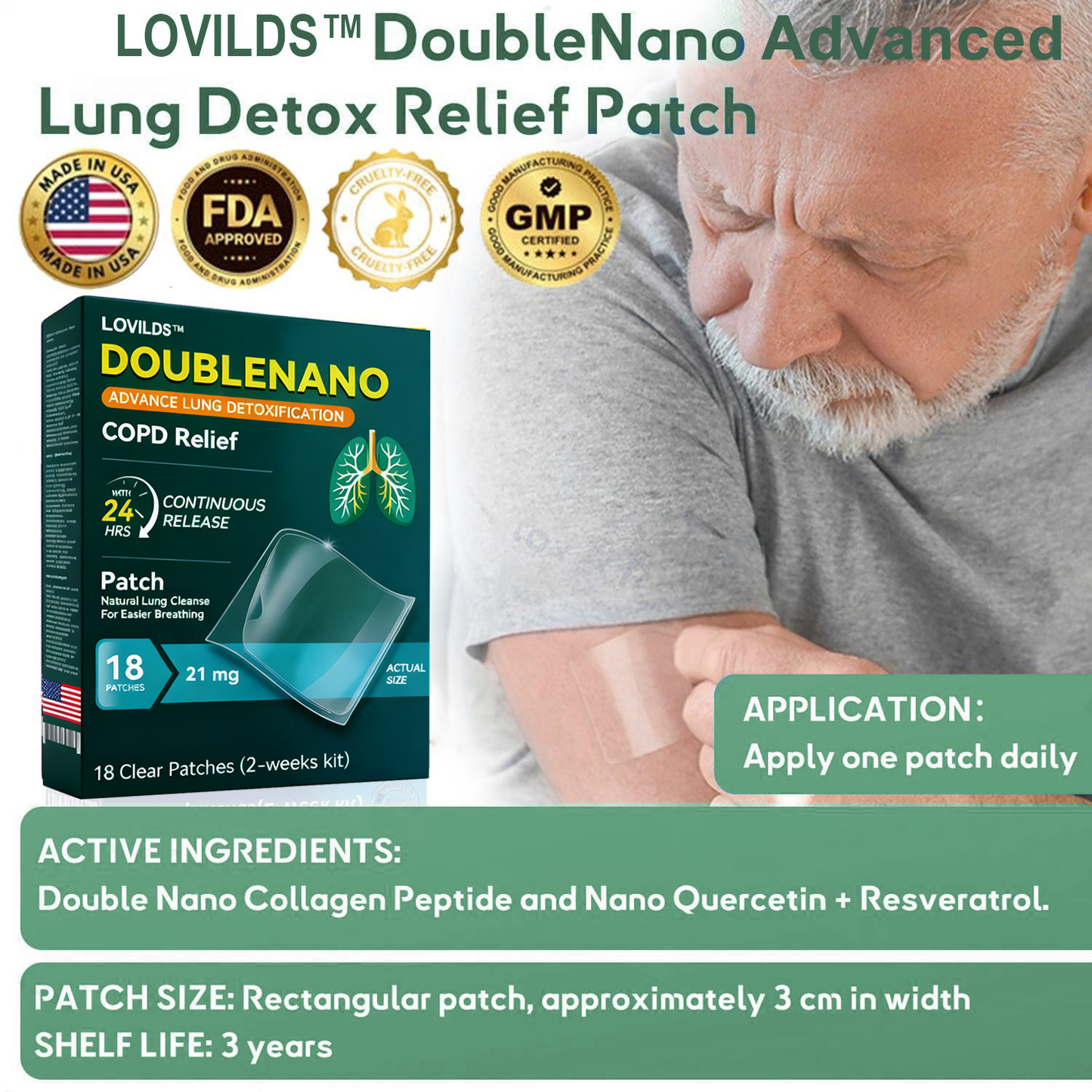 💝💝FDA Approved LOVILDS™ DoubleNano COPD Relief Patch (💝 Cough, wheezing, shortness of breath, sputum, stuffy nose, bronchitis, bronchitis, allergy symptoms, lung discomfort🫁)