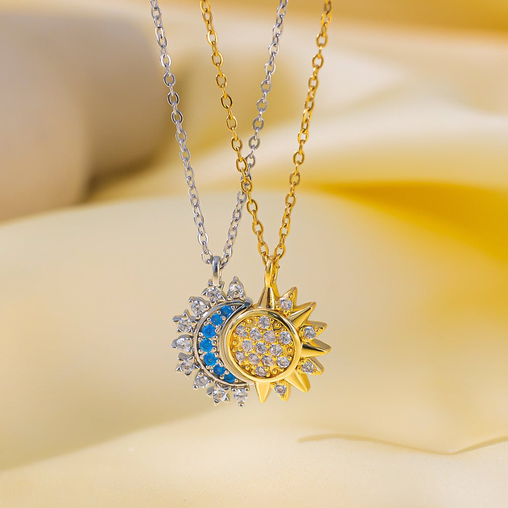 🏆New Styles 2026📿Adjustable Ring and Necklace Set with Sun and Moon Pattern
